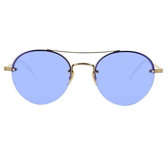 New Garrett Light Blue Lens Sunglasses Beaumont GLCO Round Shape - Picture 1 of 9